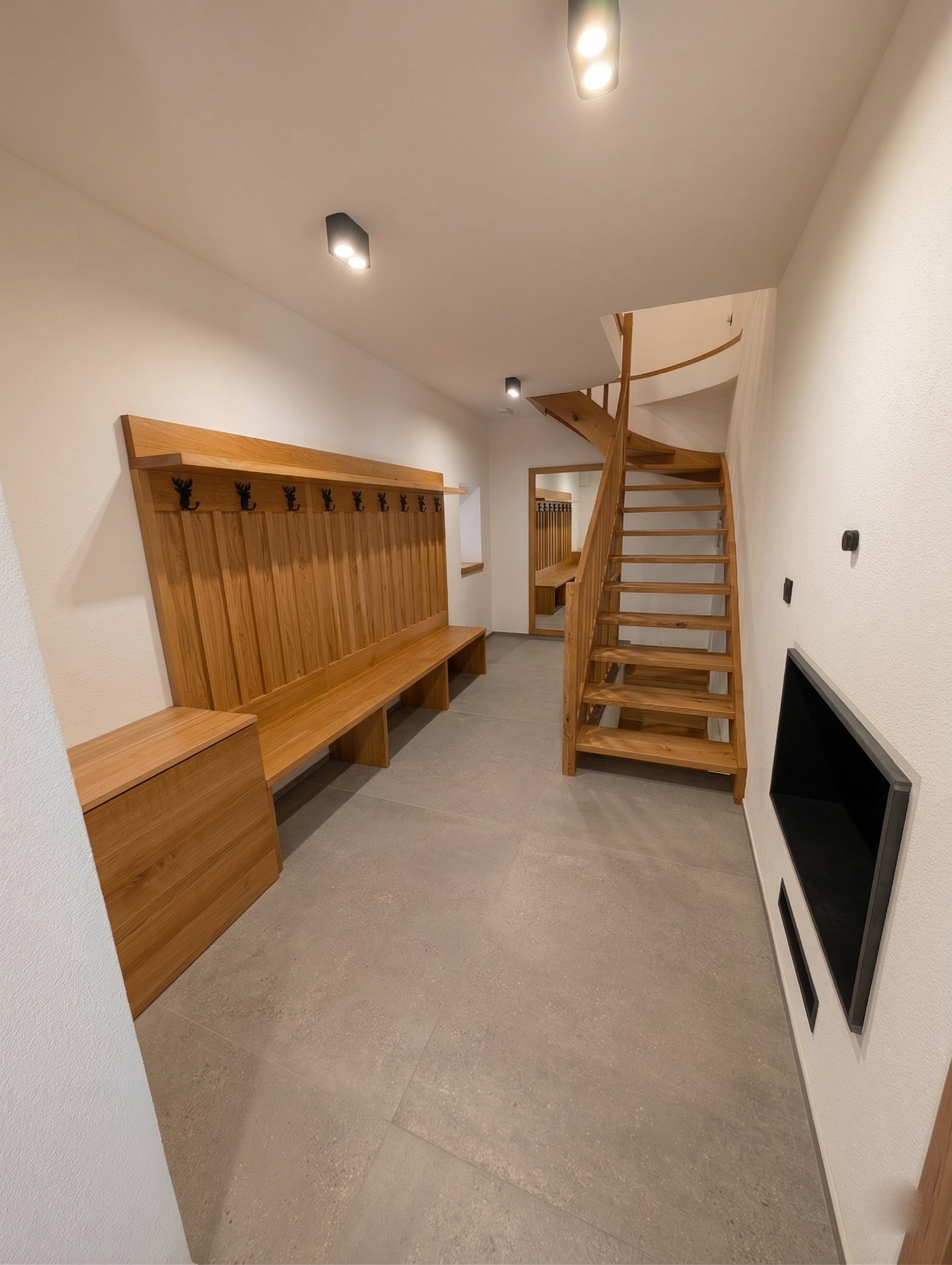 Entrance with ski storage