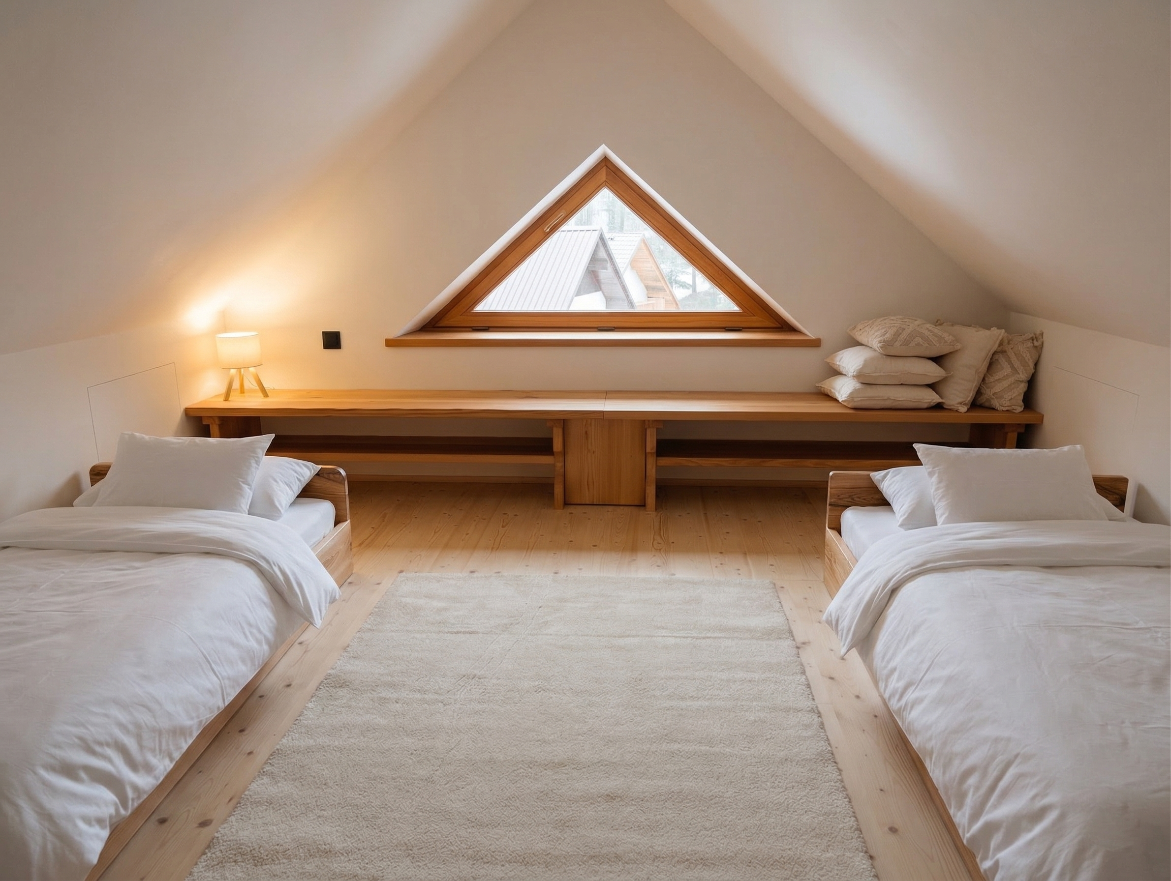 Attic room with triangle window